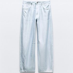 Midwaist foil balloon baggy jeans